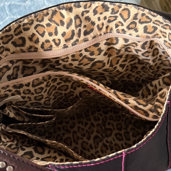 Betsey Johnson Black Bag with Pink and Green Floral Embroidery - Picture 6 of 6